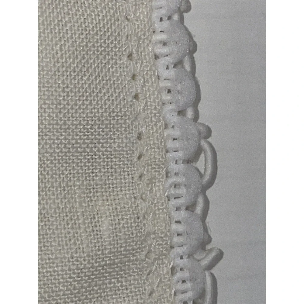 Rectangular Dresser Scarf Runner Embroidered With Crochet Trim‎